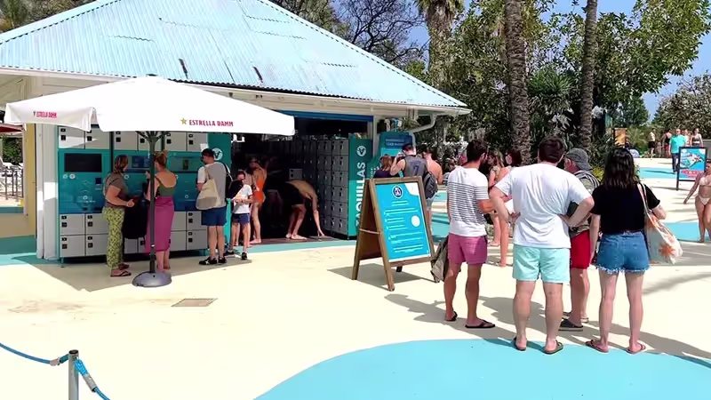 Visitors using smart lockers