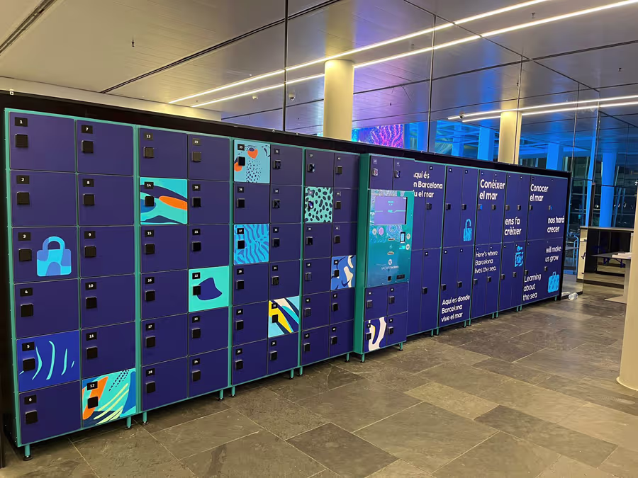 Lockers inteligentes en Aquarium Barcelona